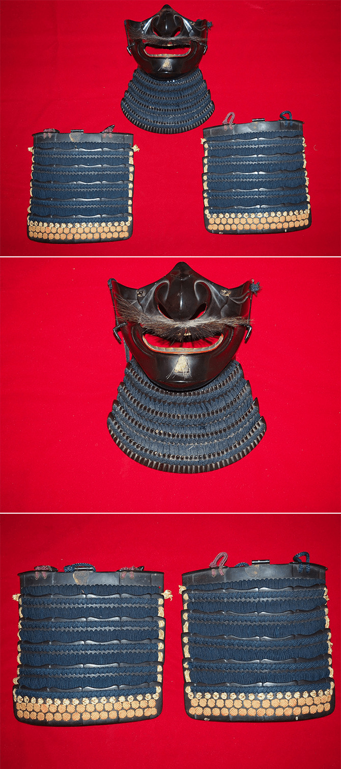 壁飾甲冑　タペストリー　江戸期（AD1600〜1867）Bセット